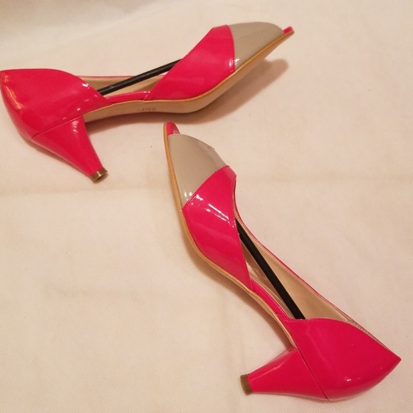 <Bijou New York> Red/Multi Peep Toe Pump - Size 8M - Picture 5 of 8